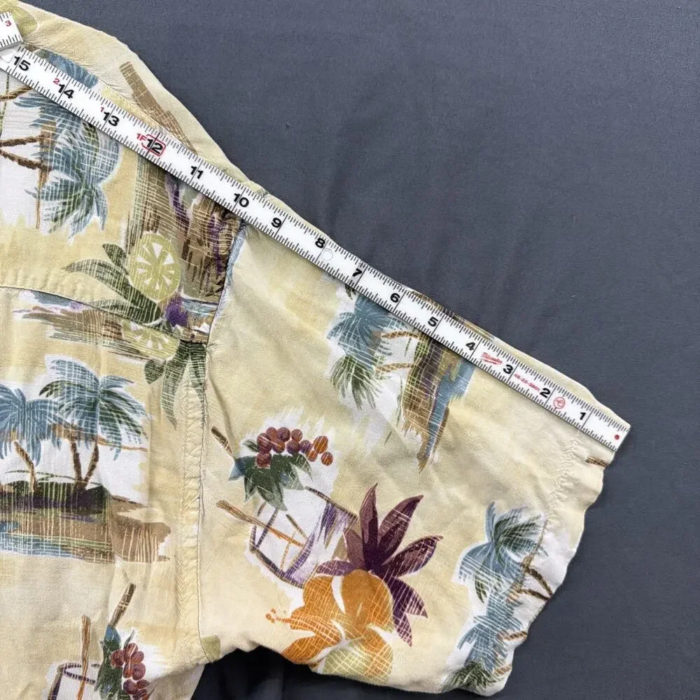 Campia Moda Hawaiian Shirt Men's L Floral Short Sleeve Button Up
